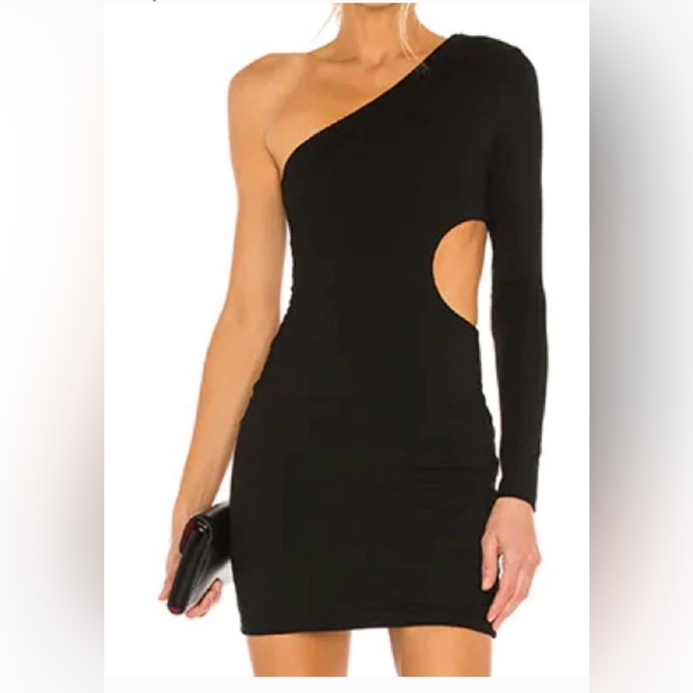 NEW SUPERDOWN NWT "Katia" Party Bachelorette Cutout One Shoulder Black Dress M